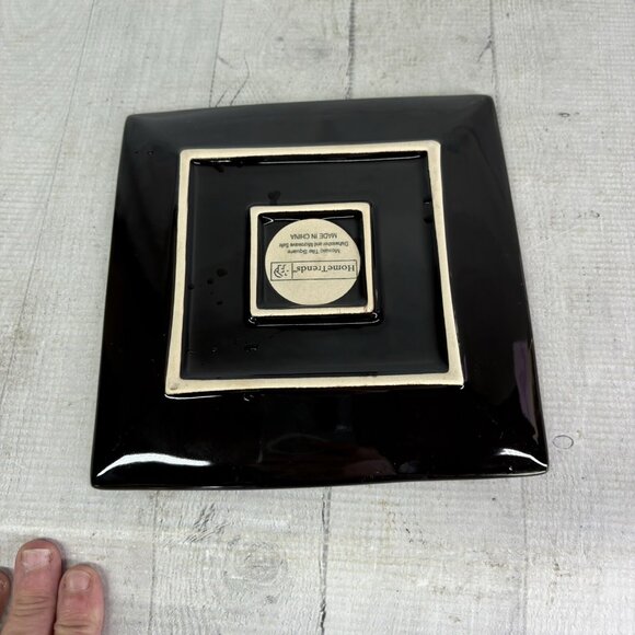 Home Trends MOSAIC TILE Multicolor Blocks Rim Beige Square Salad Plates Set of 4 - Picture 7 of 16